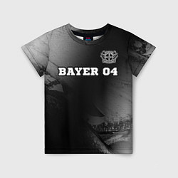 Футболка детская Bayer 04 sport на темном фоне посередине, цвет: 3D-принт