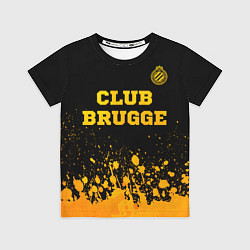 Футболка детская Club Brugge - gold gradient посередине, цвет: 3D-принт