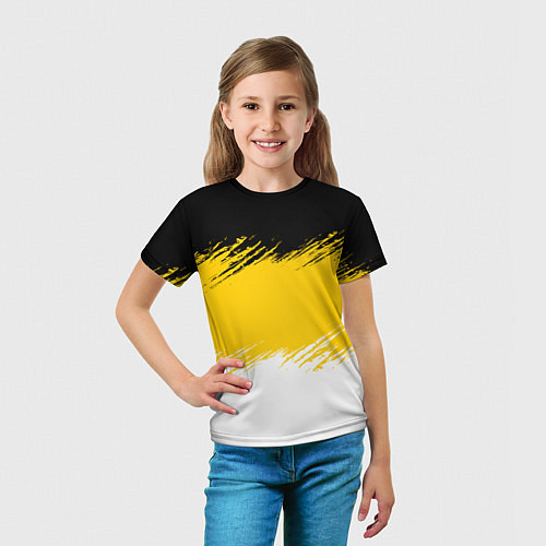 Детская футболка Имперский флаг России штриховка / 3D-принт – фото 5