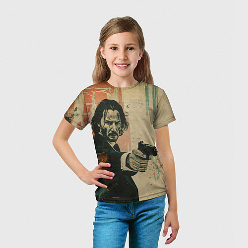 Детская футболка Джон Уик с пистолетом / 3D-принт – фото 5