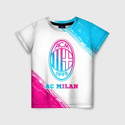 Футболка детская AC Milan neon gradient style, цвет: 3D-принт