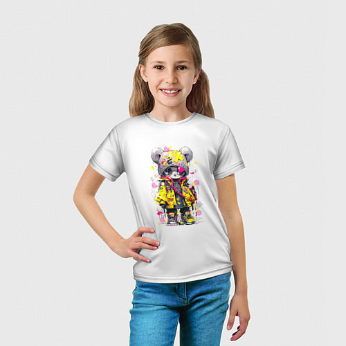 Детская футболка Медвежонок аниме в стиле pop art / 3D-принт – фото 5