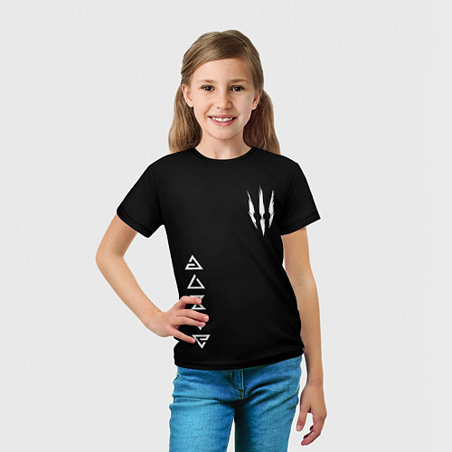 Детская футболка Ведьмак 3 логотип / 3D-принт – фото 5