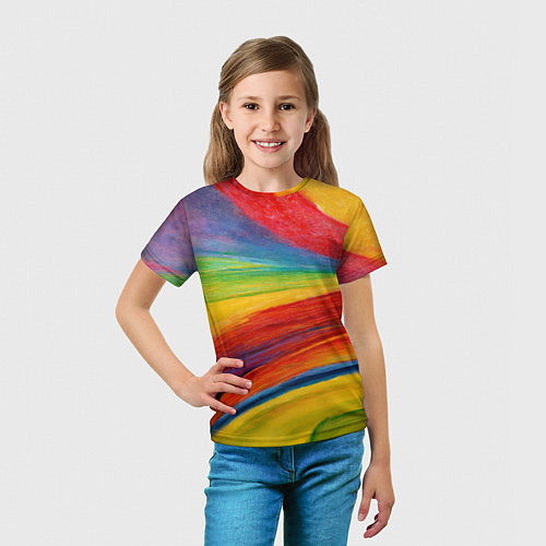 Детская футболка Рисунок масляной пастелью / 3D-принт – фото 5