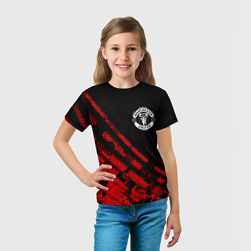 Детская футболка Manchester United sport grunge / 3D-принт – фото 5