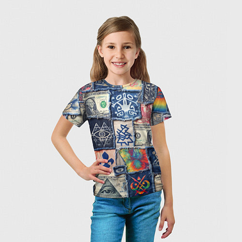 Детская футболка Баксы на дениме пэчворк / 3D-принт – фото 5