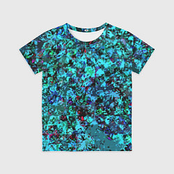Футболка детская Абстракция яркий бирюзовый, цвет: 3D-принт
