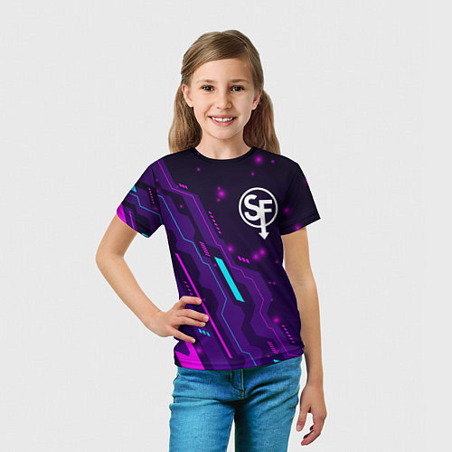 Детская футболка Sally Face neon gaming / 3D-принт – фото 5