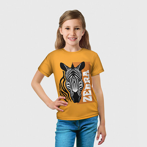 Детская футболка Zebra head / 3D-принт – фото 5