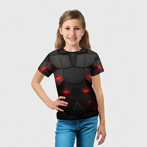 Детская футболка Броня киборга в виде плит с подсветкой / 3D-принт – фото 5