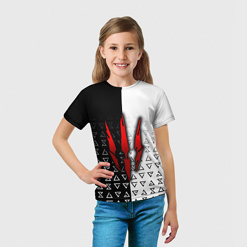Детская футболка Ведьмак - красные следы от когтей / 3D-принт – фото 5
