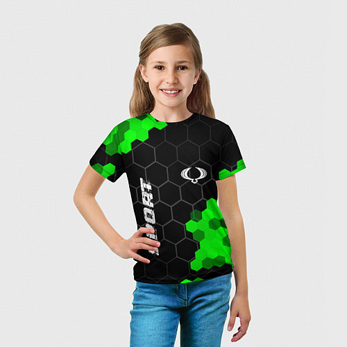 Детская футболка SsangYong green sport hexagon / 3D-принт – фото 5