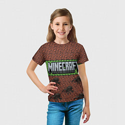 Футболка детская Minecraft logo with spider, цвет: 3D-принт — фото 2