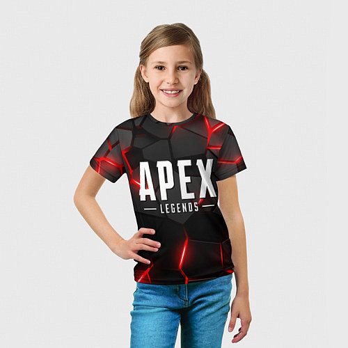 Детская футболка Апекс легенд - красный неон / 3D-принт – фото 5