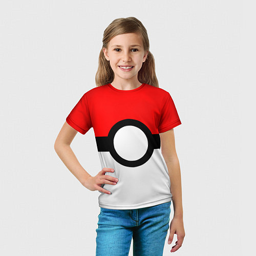 Детская футболка Pokeball texture / 3D-принт – фото 5