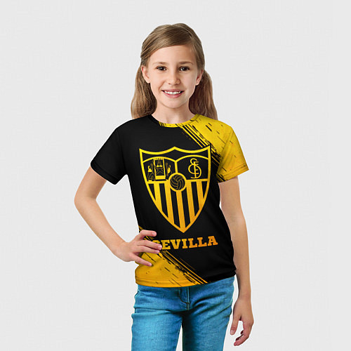 Детская футболка Sevilla - gold gradient / 3D-принт – фото 5