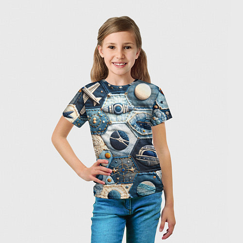 Детская футболка Пэчворк с авиацией / 3D-принт – фото 5