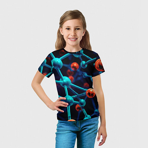 Детская футболка Молекулы под микроскопом / 3D-принт – фото 5