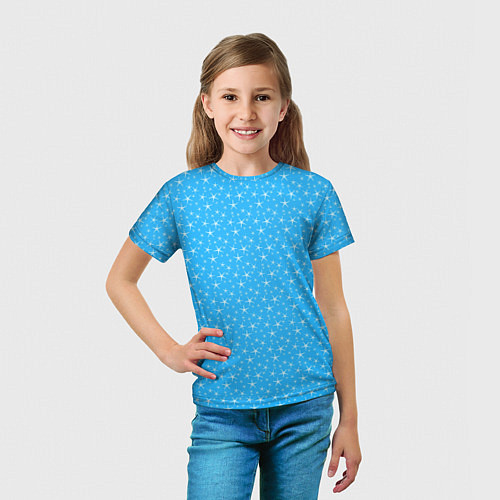 Детская футболка Голубой со звёздочками / 3D-принт – фото 5