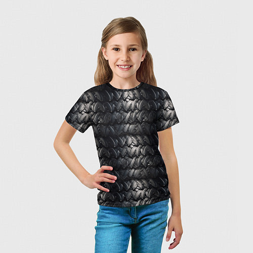 Детская футболка Ретро коричневая броня / 3D-принт – фото 5