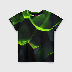 Детская футболка Green neon abstract geometry