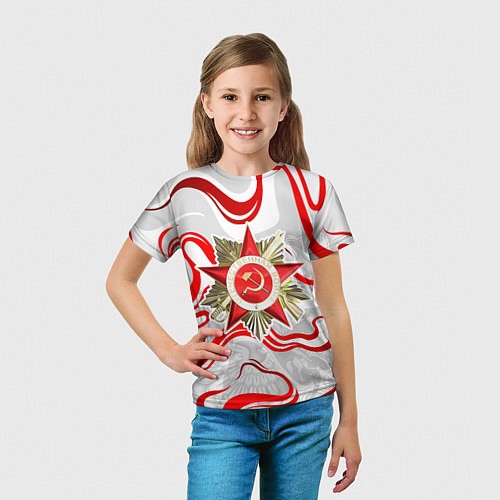 Детская футболка Великая отечественная - красные нити / 3D-принт – фото 5