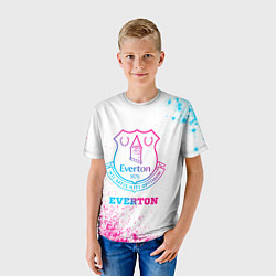 Футболка детская Everton neon gradient style, цвет: 3D-принт — фото 2