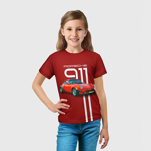 Детская футболка Порше спортивный немецкий автомобиль / 3D-принт – фото 5