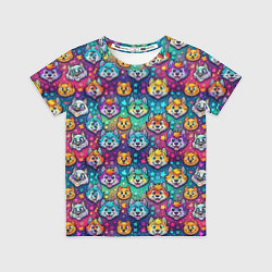 Футболка детская Furry color anime animal faces, цвет: 3D-принт