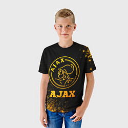 Футболка детская Ajax - gold gradient, цвет: 3D-принт — фото 2