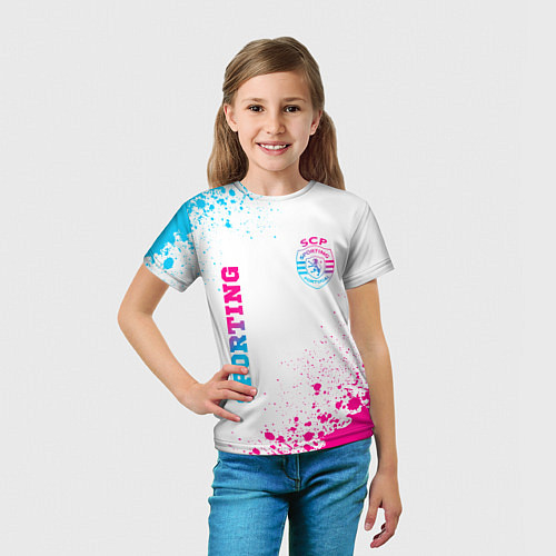 Детская футболка Sporting neon gradient style вертикально / 3D-принт – фото 5