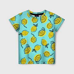 Футболка детская Летние лимоны - паттерн, цвет: 3D-принт