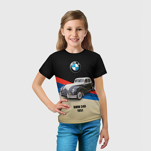 Детская футболка Винтажный автомобиль BMW 340 / 3D-принт – фото 5