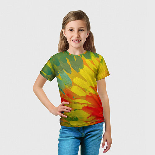 Детская футболка Абстракция цветение акрил / 3D-принт – фото 5