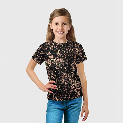 Детская футболка Чёрный с напылением персикового цвета / 3D-принт – фото 5