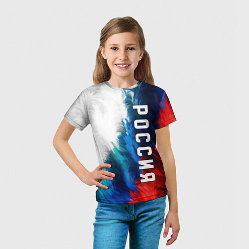 Детская футболка Россия триколор флаг / 3D-принт – фото 5