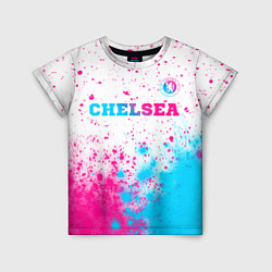 Футболка детская Chelsea neon gradient style посередине, цвет: 3D-принт