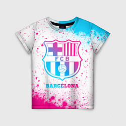 Футболка детская Barcelona neon gradient style, цвет: 3D-принт