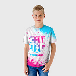 Футболка детская Barcelona neon gradient style, цвет: 3D-принт — фото 2