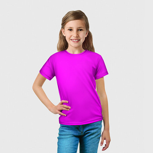 Детская футболка Яркий розовый / 3D-принт – фото 5