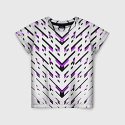 Футболка детская Black and purple stripes on a white background, цвет: 3D-принт