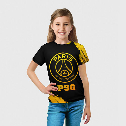 Детская футболка PSG - gold gradient / 3D-принт – фото 5