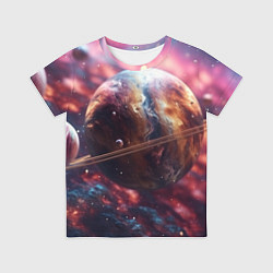Футболка детская Объемный космос и планеты, цвет: 3D-принт