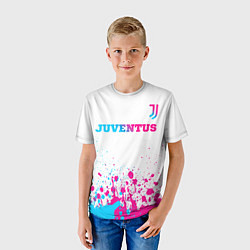Футболка детская Juventus neon gradient style посередине, цвет: 3D-принт — фото 2
