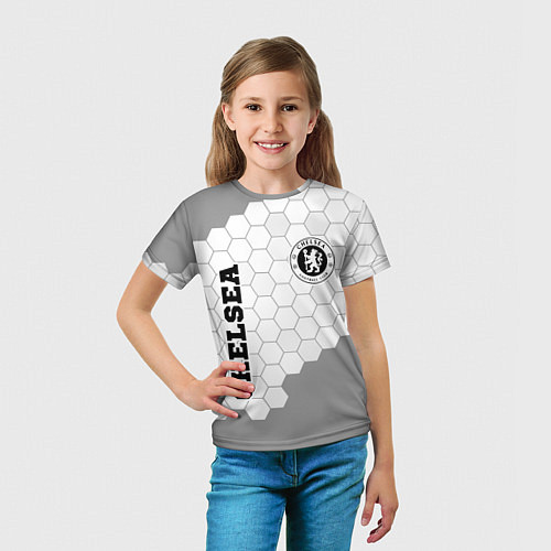 Детская футболка Chelsea sport на светлом фоне вертикально / 3D-принт – фото 5
