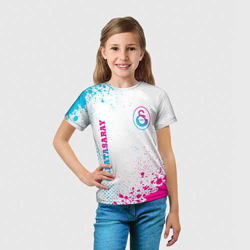 Детская футболка Galatasaray neon gradient style вертикально / 3D-принт – фото 5