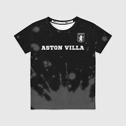 Футболка детская Aston Villa sport на темном фоне посередине, цвет: 3D-принт