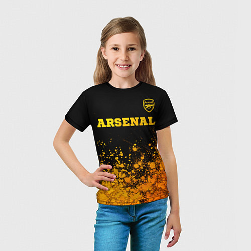 Детская футболка Arsenal - gold gradient посередине / 3D-принт – фото 5