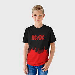 Футболка детская AC DC fire rock steel, цвет: 3D-принт — фото 2