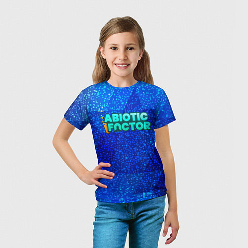 Детская футболка Abiotic Factor logo blue neon / 3D-принт – фото 5